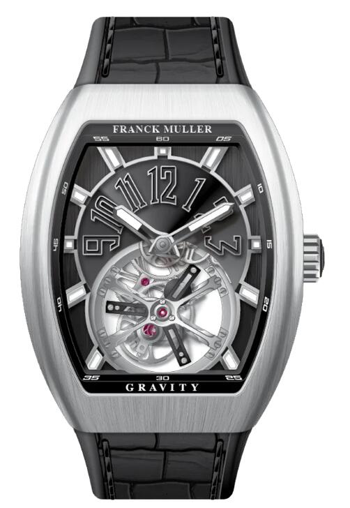Buy Franck Muller Vanguard Gravity Tourbillon Brushed Stainless Steel - Black Replica Watch for sale Cheap Price V 41 T GRAVITY CS (BR) (AC) (NR) (NR NR ACBR)